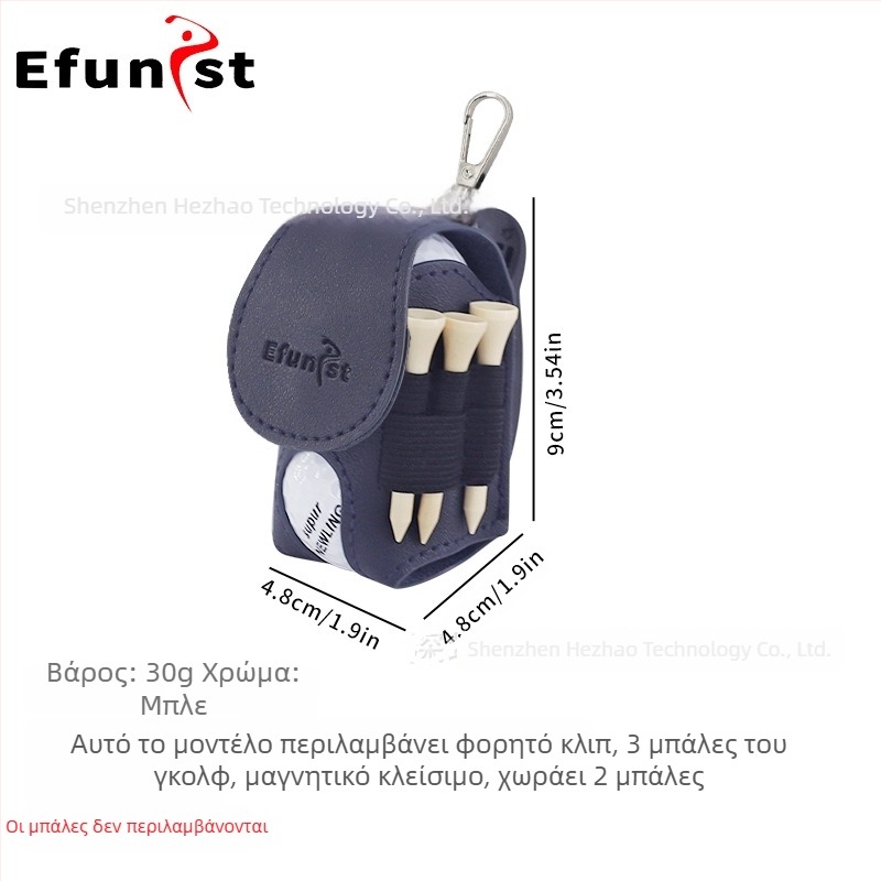 Νέο γκολφ τσαντάκι μέσης με διπλό θήκη μπάλας, κλιπ πίσω, περιστρεφόμενη μικρή θήκη μπάλας, PU υλικό με βίδες μπάλας