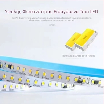 LED λωρίδα 220V για εξωτερικούς χώρους, αδιάβροχο γραμμικό φωτιστικό οροφής για σαλόνι