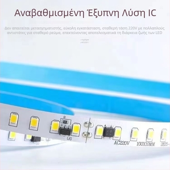 LED λωρίδα 220V για εξωτερικούς χώρους, αδιάβροχο γραμμικό φωτιστικό οροφής για σαλόνι