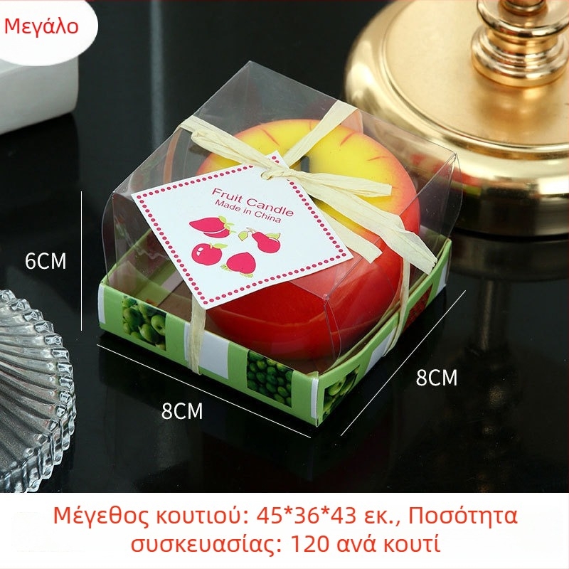 Meiqige Χριστουγεννιάτικο κερί σε σχήμα κόκκινης μηλιάς, ζωγραφισμένο, διακοσμητικό φρούτο