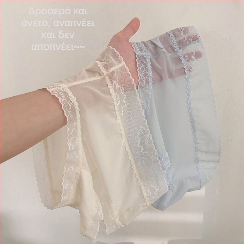 Γυναικείο εσώρουχο Ice Silk, χωρίς ραφές, ultrathin, διαπνέον, γρήγορο στέγνωμα, αντιβακτηριακό, καβάλος από βαμβάκι, μεσαίας μέσης