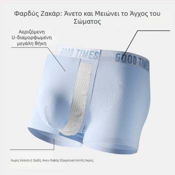 Modal ανδρικά μποξέρ εσώρουχα μεσαίας ζώνης, αντιβακτηριακά 10A, με εκχυλίσματα τζίνσενγκ και goji, διαπνέουσα περιοχή καβάλου, για εφήβους και ενήλικες