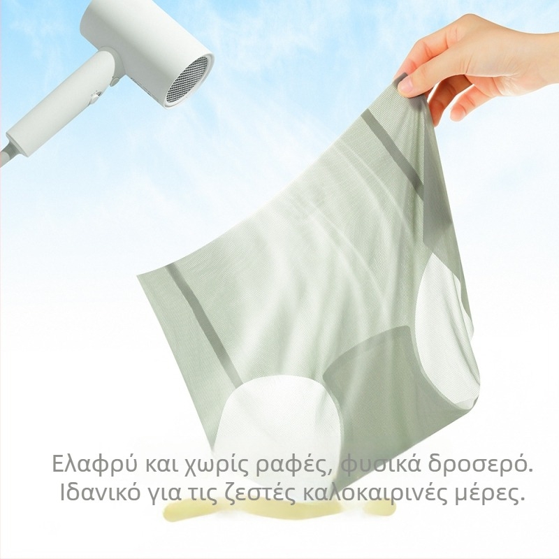Γυναικεία εσώρουχα χωρίς ραφή από ice silk, 10D ultra-thin, γρήγορο στέγνωμα, διαπνοή, τριγωνικού κόψιμου, λεβάντα χρώματος