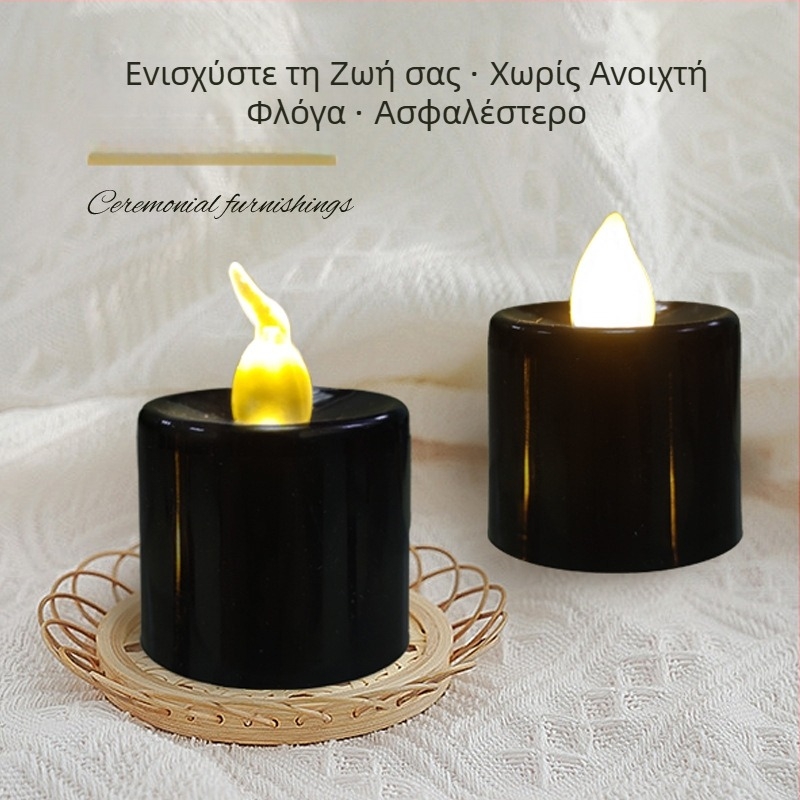 LED κερί με μαύρο περίβλημα, ρεαλιστικό ηλεκτρονικό κερί για Halloween διακόσμηση και εξοπλισμό πάρτι