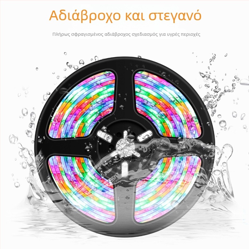 RGB LED ταινία φωτισμού με τηλεχειριστήριο, 16 χρωμάτων, αδιάβροχη, USB διακοσμητική εύκαμπτη λωρίδα