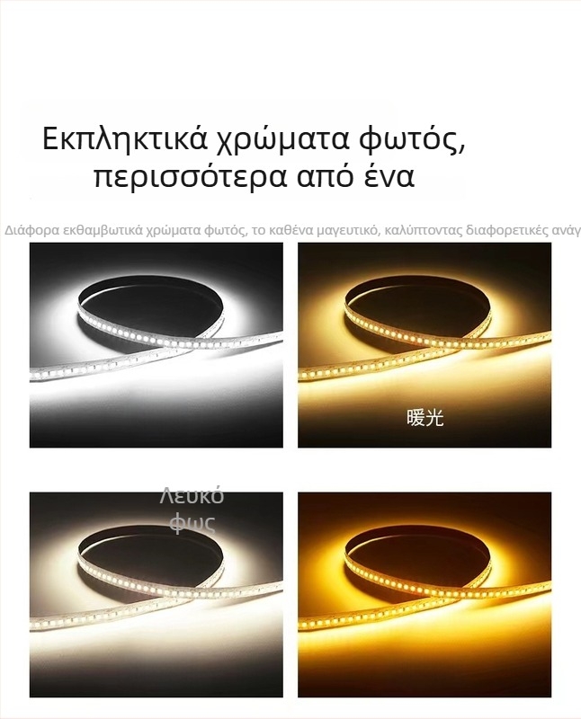 Τριχρωμη LED λωρίδα ντουλαπιών με ρύθμιση φωτεινότητας, ατμοσφαιρικός φωτισμός, εξοικονόμηση ενέργειας