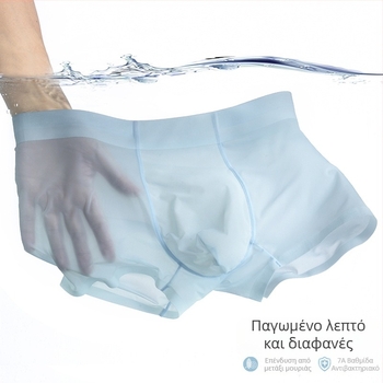 Ανδρικά boxer briefs χωρίς ραφές από ice silk με μετάξι mulberry, 7A αντιβακτηριακά, λεπτά για άνοιξη-καλοκαίρι