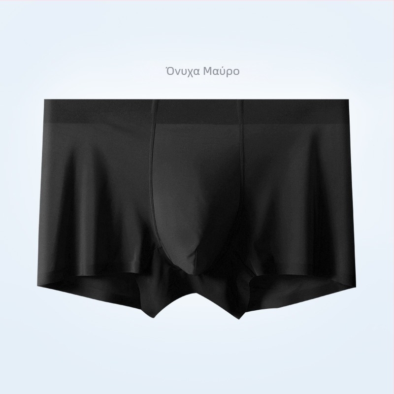 Ανδρικά boxer briefs χωρίς ραφές από ice silk με μετάξι mulberry, 7A αντιβακτηριακά, λεπτά για άνοιξη-καλοκαίρι