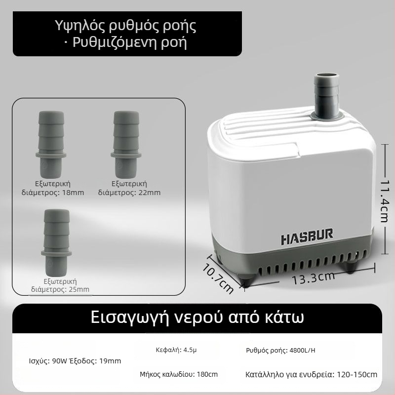 Υποβρύχια αντλία ενυδρείου με κάτω αναρρόφηση, υψηλή ροή, φιλτράρισμα και κυκλοφορία, αθόρυβη αντλία αλλαγής νερού
