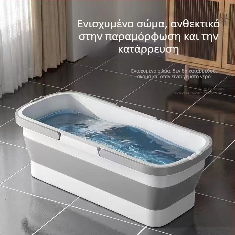 Ορθογώνιος αναδιπλούμενος κάδος σφουγγαρίσματος, μεγάλος, ανθεκτικός και φορητός, για στεγνό και βρεγνό καθάρισμα, αναδιπλούμενος κάδος και δοχείο αποθήκευσης νερού