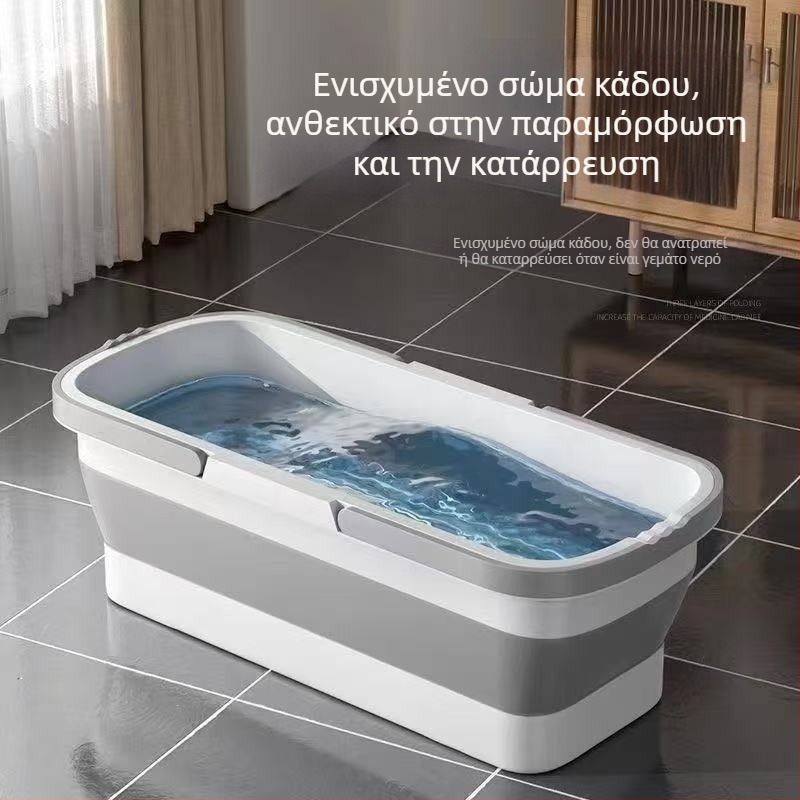 Ορθογώνιος αναδιπλούμενος κάδος σφουγγαρίσματος, μεγάλος, ανθεκτικός και φορητός, για στεγνό και βρεγνό καθάρισμα, αναδιπλούμενος κάδος και δοχείο αποθήκευσης νερού