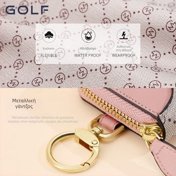 Golf εκτυπωμένη θήκη κλειδιών για γυναίκες, θήκη καρτών, θήκη νομισμάτων με φερμουάρ και λουράκι κλειδιού αυτοκινήτου