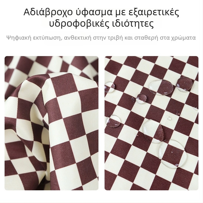 Αδιάβροχη ποδιά χωρίς μανίκια με μεγάλη καρό τσέπη, 100% βαμβάκι, οικιακή χρήση