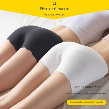 Καλοκαιρινά γυναικεία σορτς Ice Silk, δαντελωτά κολάν, μήκος 3/4, μεγάλο μέγεθος, χωρίς ραφές, αντιδιαφανές