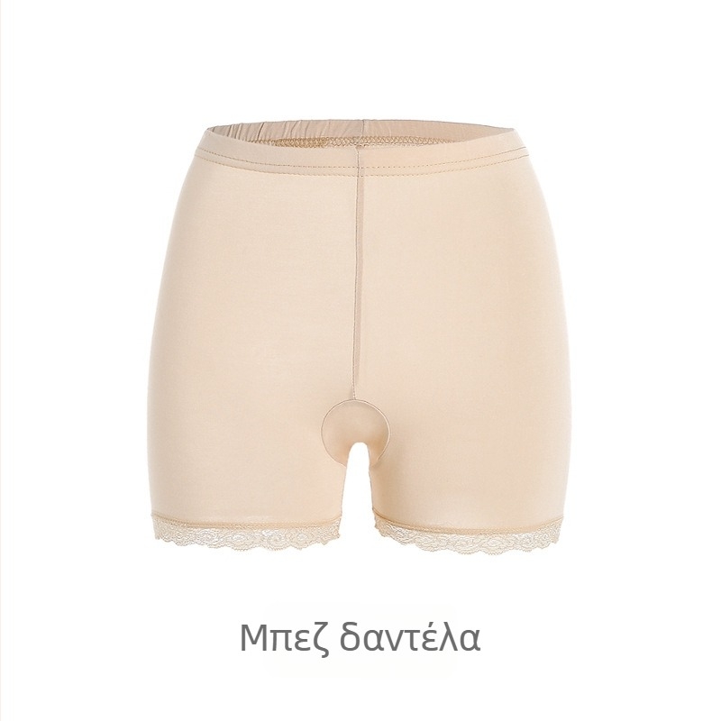 Καλοκαιρινά γυναικεία σορτς Ice Silk, δαντελωτά κολάν, μήκος 3/4, μεγάλο μέγεθος, χωρίς ραφές, αντιδιαφανές