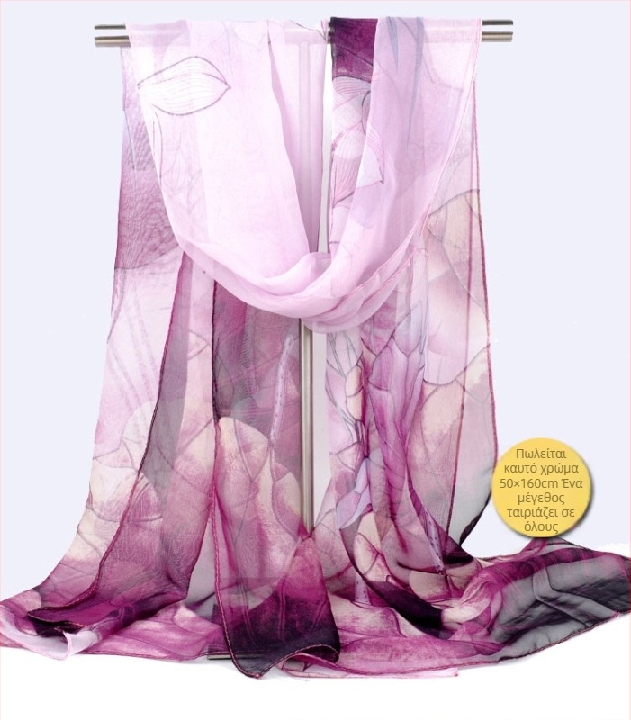 Lotus Georgette μεσαίου μήκους φουλάρι, εκτυπωμένο, 50×160 cm, καλοκαιρινή προστασία από τον ήλιο, θερμομόνωση, μαμά στυλ, κατάλληλο για χορό, ταιριάζει με όλα