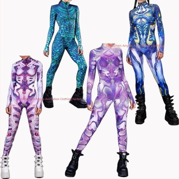 Σφιχτό ολόσωμο φόρεμα για cosplay με 3D ψηφιακή εκτύπωση – Halloween