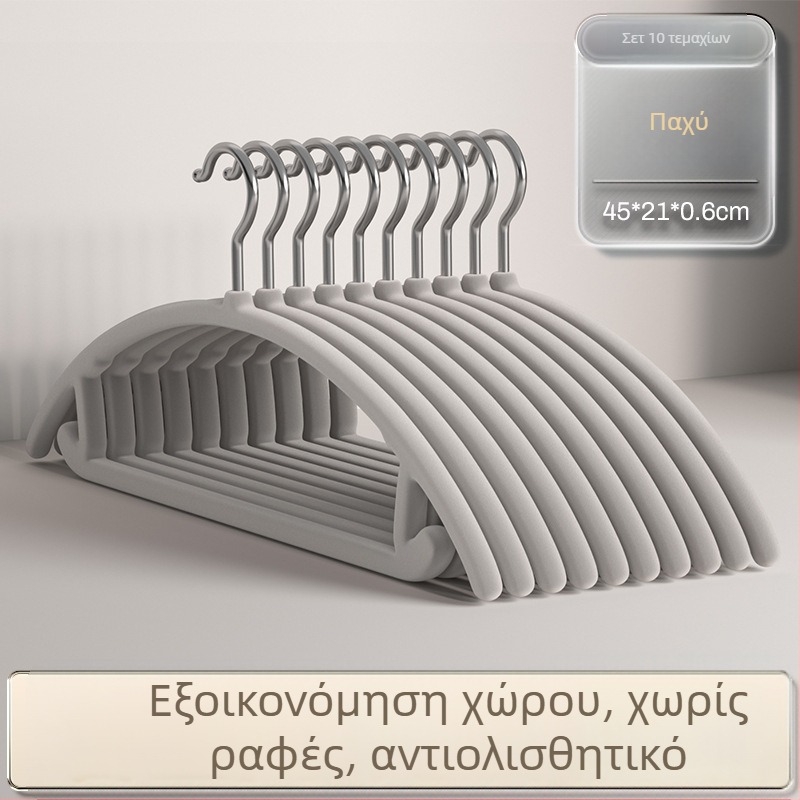 Κρεμάστρα ρούχων με φλοκ επίστρωση για οικιακή χρήση — αντιολισθητική, χωρίς ραφές, οργανωτής γκαρνταρόμπας