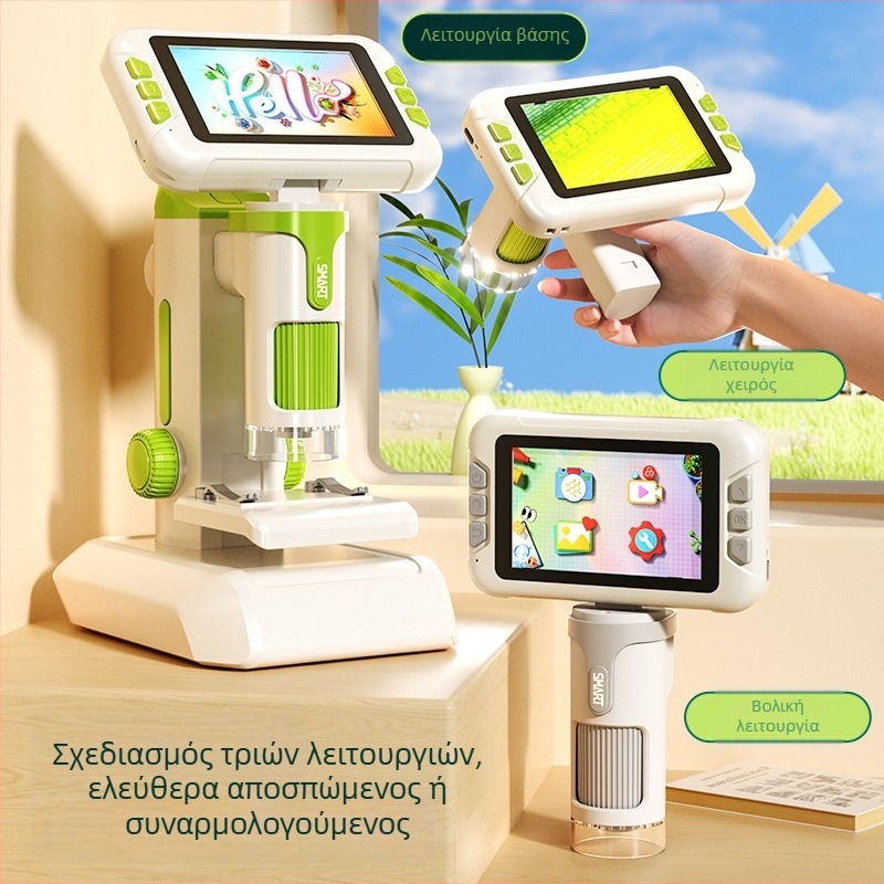 Φορητό ψηφιακό μικροσκόπιο για παιδιά, με HD φωτογραφίες και βίντεο, βιολογία και επιστημονικά πειράματα — εκπαιδευτικό παιχνίδι