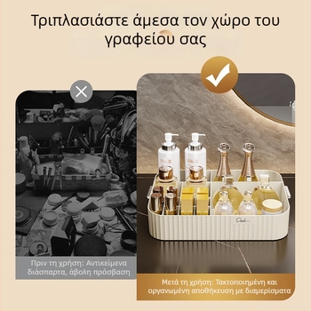 Ακρυλικό κουτί αποθήκευσης καλλυντικών για πινέλα μακιγιάζ, κραγιόν και περιποίηση δέρματος, οργανωτής τραπεζιού