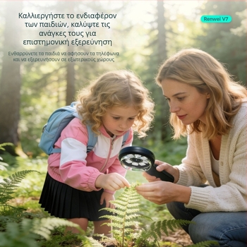 Cross-Lens V7 φορητός ψηφιακός μεγεθυντής-μικροσκόπιο, 2 MP HD, βιομηχανικής κλάσης ηλεκτρονικός μεγεθυντής για ηλικιωμένους