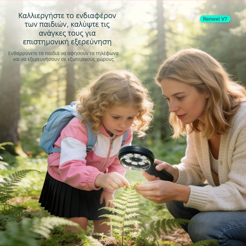Cross-Lens V7 φορητός ψηφιακός μεγεθυντής-μικροσκόπιο, 2 MP HD, βιομηχανικής κλάσης ηλεκτρονικός μεγεθυντής για ηλικιωμένους