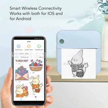 C17 ασύρματος εκτυπωτής ετικετών με Bluetooth, φορητός θερμικός εκτυπωτής ετικετών, πλάτος 5,7 cm