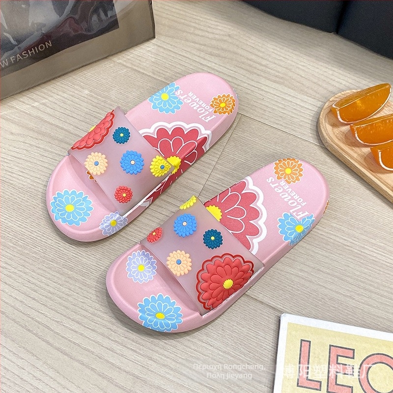 Γυναικείες παντόφλες με σχέδιο λουλουδιών, μαλακή σόλα, αντιολισθητικές, για εσωτερική και εξωτερική χρήση