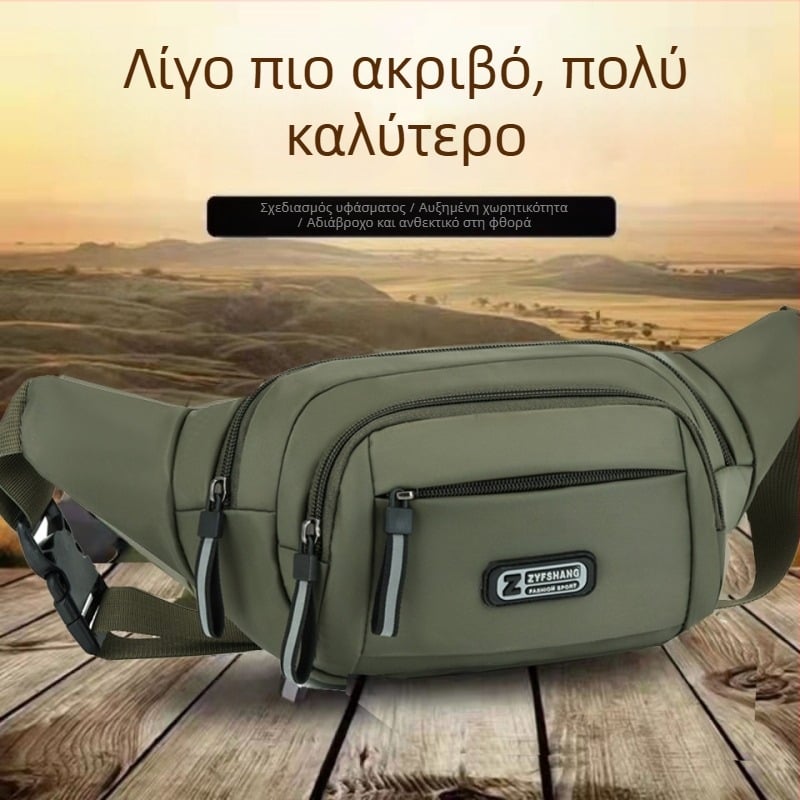 Τσάντα μέσης unisex με μεγάλο χώρο αποθήκευσης, πολυλειτουργική, από ανθεκτικό καμβά για υπαίθρια αθλήματα