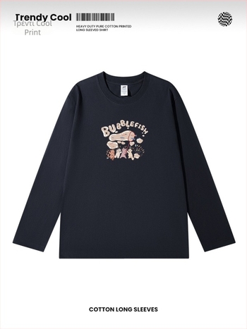 Ανδρική μακρυμάνικη βαμβακερή T‑shirt, χαλαρή εφαρμογή, στρογγυλός λαιμός, φθινοπωρινό casual ρούχο, 2024 έκδοση
