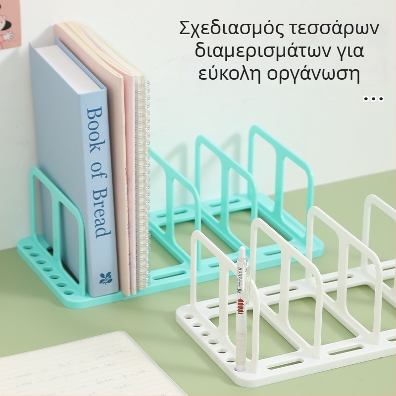 Τριών επιπέδων ράφι γραφείου για αποθήκευση βιβλίων, οργανωτής επιφάνειας, μικρό ράφι για μαθητές