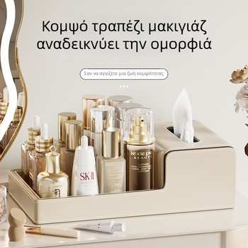 Γαλλικού στυλ τραπεζάκι σαλονιού με θήκη χαρτοπετσετών και χώρο αποθήκευσης, ενσωματωμένος δίσκος, πολυτελής σχεδιασμός