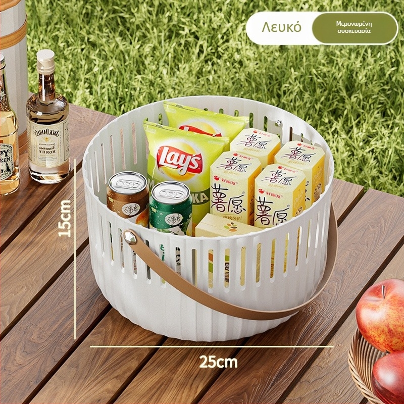 Απλό καλάθι αποθήκευσης σκευών για κάμπινγκ, καλάθι πικνίκ εξωτερικού χώρου, πλαστικό καλάθι αποθήκευσης φαγητών για μεσημεριανό, μικρό καλάθι