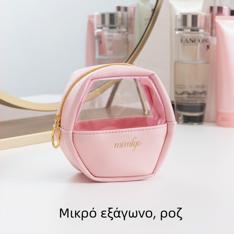 Δερμάτινο PU αδιάβροχο διαφανές τσαντάκι καλλυντικών για ταξίδια – οργάνωση μακιγιάζ