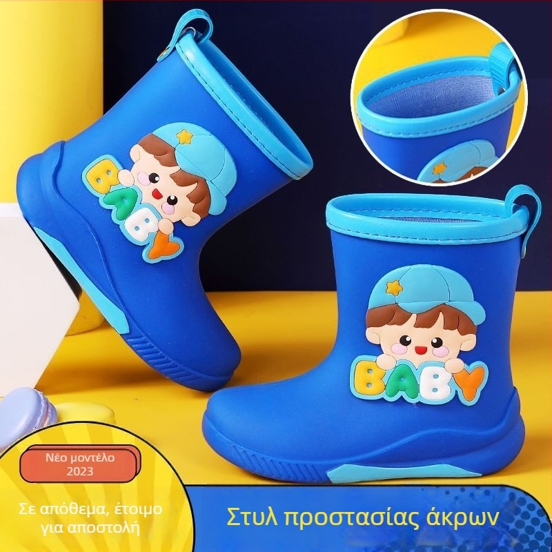 Παιδικά μποτάκια βροχής και παπούτσια νερού με καρτούν, unisex, PVC, άνοιξη-καλοκαίρι