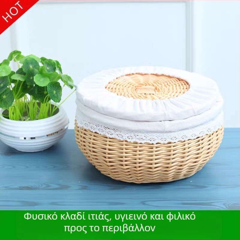 Κλειστό καλάθι από ιτιά για την κουζίνα – αποθήκευση σνακ, φρούτων, αυγών και ψωμιού