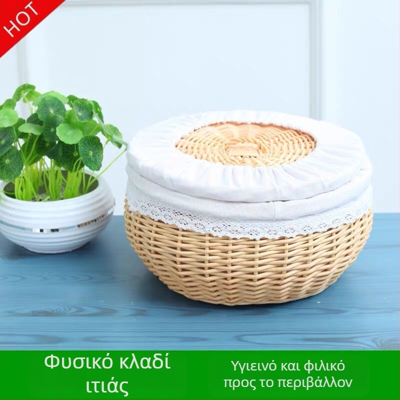 Κλειστό καλάθι από ιτιά για την κουζίνα – αποθήκευση σνακ, φρούτων, αυγών και ψωμιού