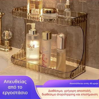 Κινητή διώροφη ραφιέρα αποθήκευσης μπάνιου για νεροχύτη και καλλυντικά