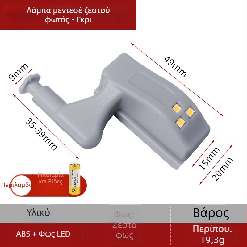 LED φως μεντεσέ ντουλάπας με αισθητήρα ώθησης – πολλαπλών χρήσεων ενσωματωμένος φωτισμός πόρτας ντουλάπας