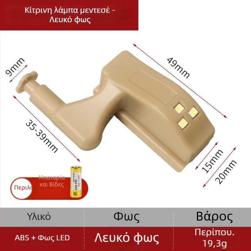 LED φως μεντεσέ ντουλάπας με αισθητήρα ώθησης – πολλαπλών χρήσεων ενσωματωμένος φωτισμός πόρτας ντουλάπας