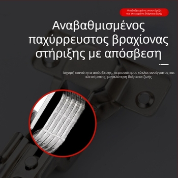 Ανοξείδωτος μεντεσές με δύο φάσεις δράσης και αποσβεστήρα για μικρές γωνίες, πόρτες ντουλάπας με ελατήριο αποσβεστήρα