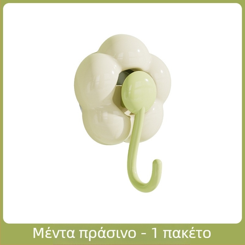 Κρεμάστρα με βεντούζα σε σχήμα λουλουδιού, ισχυρή, χωρίς τρύπες, αυτοκόλλητη για μπάνιο και κουζίνα