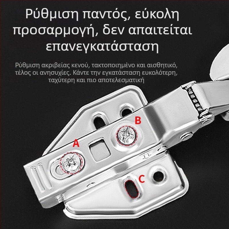 40-κύπελλο πυκνωμένο με υδραυλική απόσβεση για ντουλάπες και εντοιχισμένες πόρτες, ήσυχο μεγάλο τόξο κίνησης