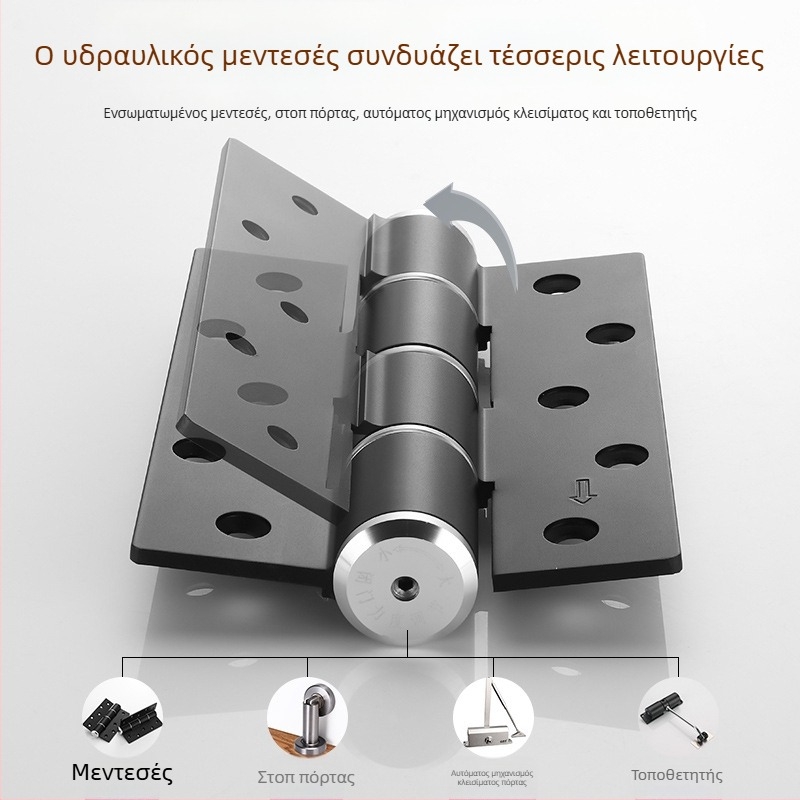 Ρυθμιζόμενοι υδραυλικοί μεντεσέδες με ελατήριο από κράμα αλουμινίου, αυτομάτος κλειστήρας πόρτας για εσωτερικές ξύλινες πόρτες, κρυφές πόρτες