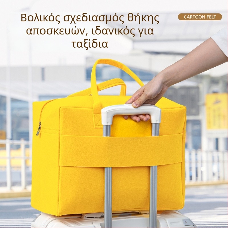 Τσάντα ταξιδιού από φέλτ, πολυλειτουργική και φορητή, με χαριτωμένο στυλ καρτούν, ελαφριά και με μεγάλη χωρητικότητα