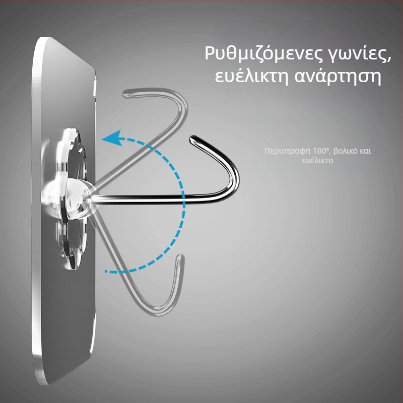 Άγκιστρο τοίχου χωρίς τρύπες με κόλλα, διαφανής κρεμάστρα ρούχων, χωρητικότητα έως 15 κιλά