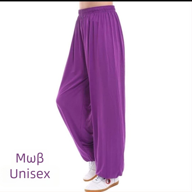 Παντελόνια Tai Chi από Ice Silk για άσκηση, unisex, μεγάλο μέγεθος, lantern στυλ, ενδυμασία Tai Chi Άνοιξη-Καλοκαίρι.