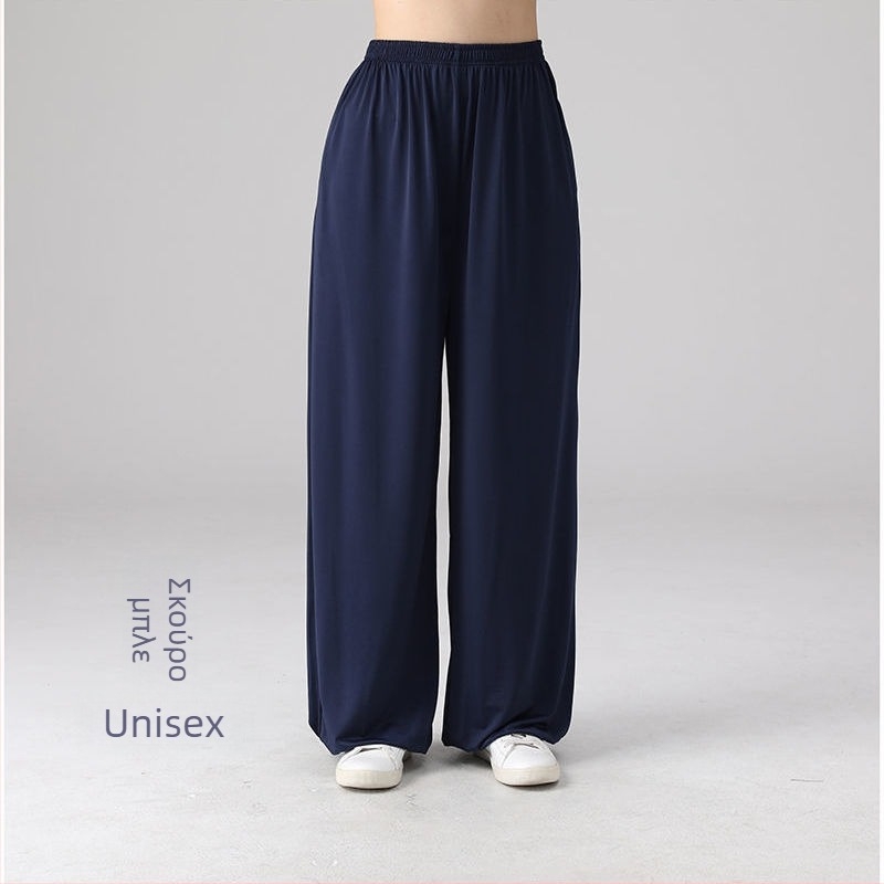 Παντελόνια Tai Chi από Ice Silk για άσκηση, unisex, μεγάλο μέγεθος, lantern στυλ, ενδυμασία Tai Chi Άνοιξη-Καλοκαίρι.