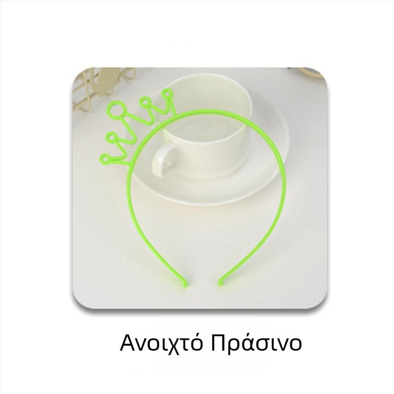 Παιδική κορδέλα μαλλιών με στέμμα και δοντάκια, μονόχρωμη, γλυκό αξεσουάρ πριγκίπισσας