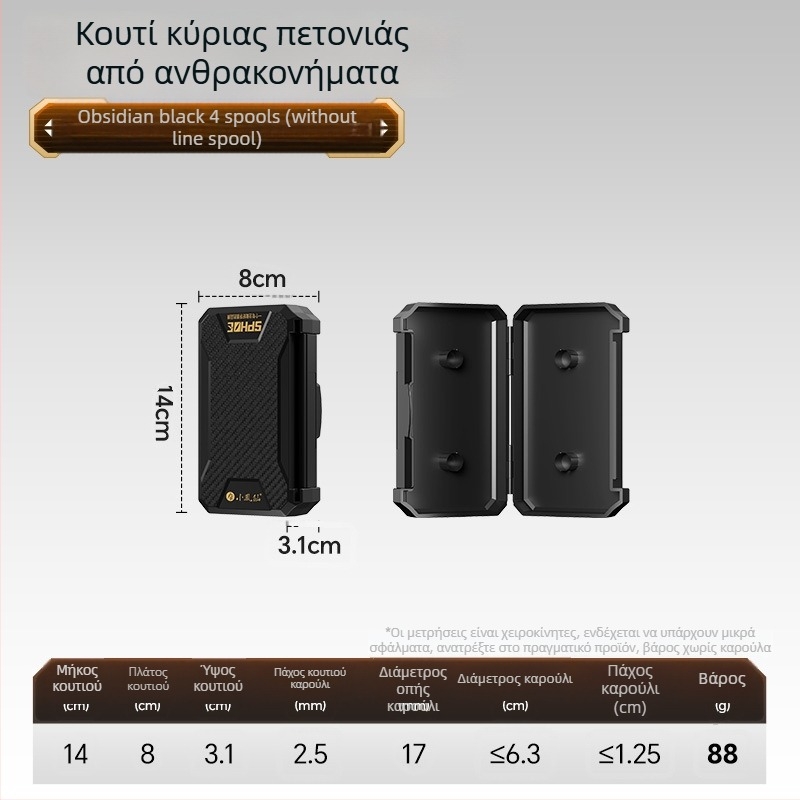 ABS κύτος αποθήκευσης κύριας γραμμής με κλείδωμα, αντιολισθητική υφή, κουτί για πετονιά και εξοπλισμό αλιείας